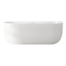 Esme Gloss White Acrylic Back to Wall Bath with Overflow